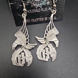 Harley-Davidson Silver Eagle Dangle Earrings